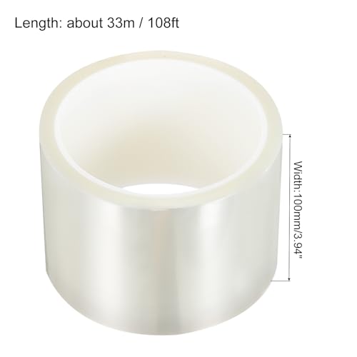 Image of uxcell Clear Heat Tape, 1 Roll 100mmx33m 108ft High Temperature Heat Resistant Tape for Sublimation,Heat Vinyl Press,Heat Transfer, Circuit Board, No Residue