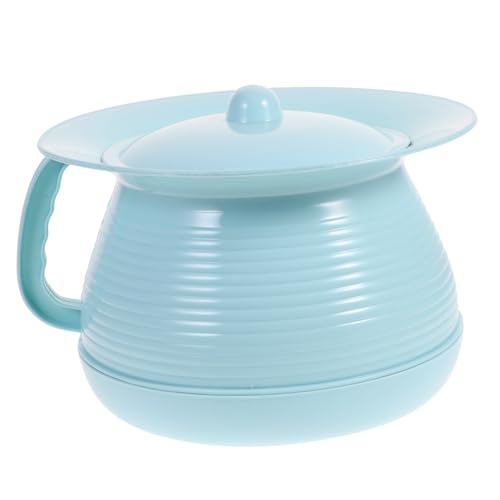 BESPORTBLE Portable Urinal Potty with Lid Travel Friendly Plastic Pee Pot for Home Camping and Car Use Unisex Design for Adults Blue