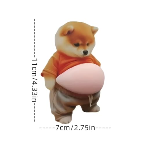 Image of Dog Wall Protection Sticker with Soft Silicone Belly, Cartoon Puppy Flat Adhesive Decor for Door, Phone, Fridge Surface (Pack of 2)