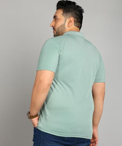 Image of INKKR Plus Size Men's Regular Fit Solid Polo Tshirt