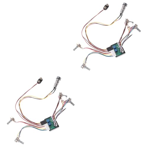 ibasenice 2Sets Band Active Eq Preamp Circuit Wiring Harness for Bass Guitar Durable Tone Control with Potentiometers for Electric Instruments