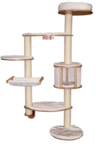 Kerbl Pet Rascador para Gatos Dolomit XL, Blanco, 70x45x185 cm, para Varios Gatos, instalación compacta, Cojines extraíbles, Postes de sisal