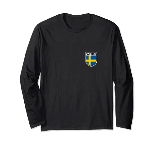 Flag Sweden Long Sleeve T-Shirt, Black