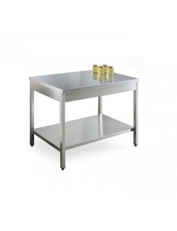 Tavolo da Laboratorio di Apicoltura in Inox Professionale A 2 Ripiani (120x70x90H Cm)