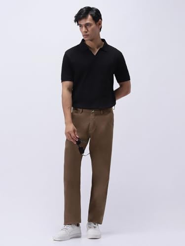 Image of Urbano Fashion Men's Regular Fit Mid Rise Cotton Casual Chinos Trousers Stretch