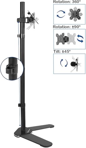 Support de sol TV haut de gamme orientable avec base compacte en acier - 4
