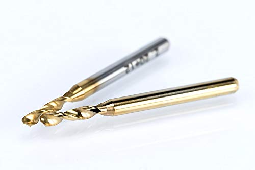 Punte da trapano for fresa, punta for incisione, 10 pezzi Mini punta da trapano for PCB in carburo di titanio con rivestimento in titanio da 2,2 mm a 3,175 mm Utensile CNC for circuito stampato Set di