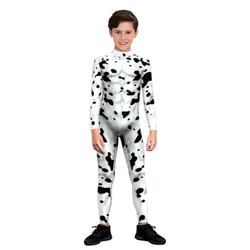 Costume d'Halloween combinaison chien pour enfant taille unique motif à pois