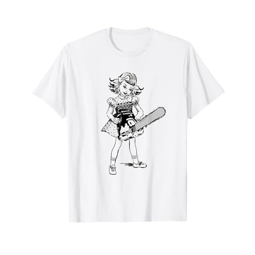 Chainsaw Girl Punk Goth Horror Fan T-Shirt