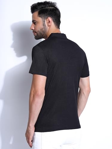 Image of Honky Tonky Men's Regular Fit Polo Neck Half Sleeve Printed Casual T-Shirt | Polo T-Shirt for Men