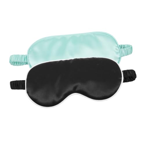 MOLUCKFU 2個 スリープマスク ナイトアイ 実用的な目隠し 快適な目隠し アイシャドウ 睡眠用眼帯 トラベルアイマスク ソフトアイカバー ドアラブル 3 d 輪郭のある目 シルク Black