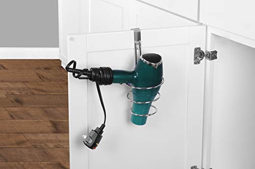 Spectrum Diversified Suporte para secador de cabelo, para porta do armário, cromado