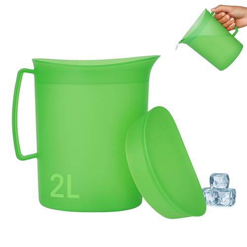Carafe en Plastique Premium 2L - Libre de BPA, Multifonctionnelle pour Célébrations et Activités en Plein Air, Carafe en Plastique Couleur Vert (VERT...