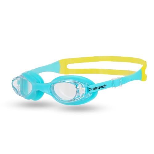 Image of AIRAVAT Hydro 1027 Swimming Goggles, Adjustable Pool Goggles For Adult, Youth, Boys & Girls, Optic Quality Poly carbonate Lenses, 100% UV Protection Anti-fog Coated, Ultra Durable (Light Blue)
