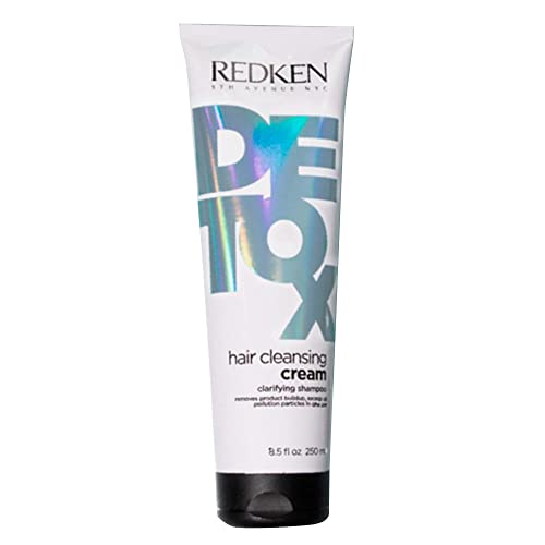 Redken Detox Hair Cleansing Cream Clarifying Shampoo For All Hair Types - Removes Buildup and Strengthens Hair Cuticle, 8.5 Fl Oz