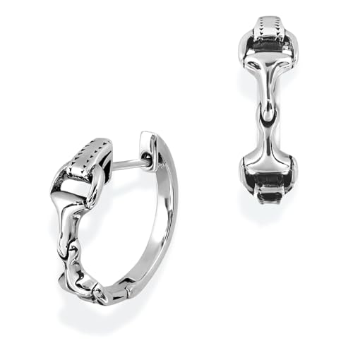 Mini Small Horse Bit Hoops, 925 Sterling Silver