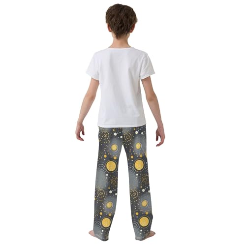 Boho Bohemia Long Pajama Pants Elastic Waist PJ Bottoms with Pockets S A1110434