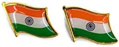 ALTRONATricolor Indian National Flag Brass Metal India Badge,Brooch Pin Brass Badge,Lapel Pin Badge for Saree,Coat,Shirt,Uniform,Bag,Independence Day,Republic Day Celebration(Pack of 2), Standard,