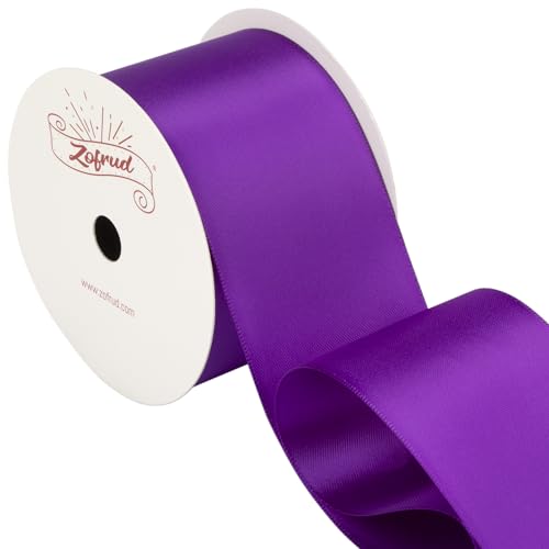 Zofrud Purple Satin Ribbon 50mm x 9 Meters - Ideal for Crafts Gift Wrapping, Flower Bouquet, and Weddings - Image 4