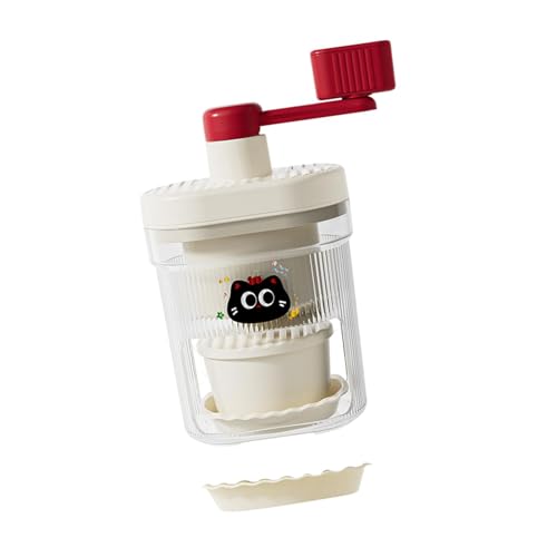 Pitycbo Máquina Manual para Triturar Hielo, Ideal para Hacer Conos de Nieve Y Granizados en Y Actividades Al Aire Libre, Blanco Y Rojo, Individual