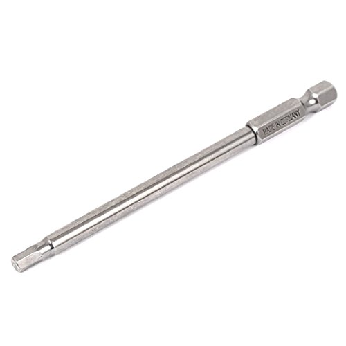 Sourcingmap 100mm Long 1/4" Hex Shank 4mm Hexagonal Tip Magnetic Hexagon Screwdriver Bit, H4 x 100mm