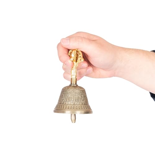 Honestly Made Brass bell 12cm, Gold/Silver - Image 4
