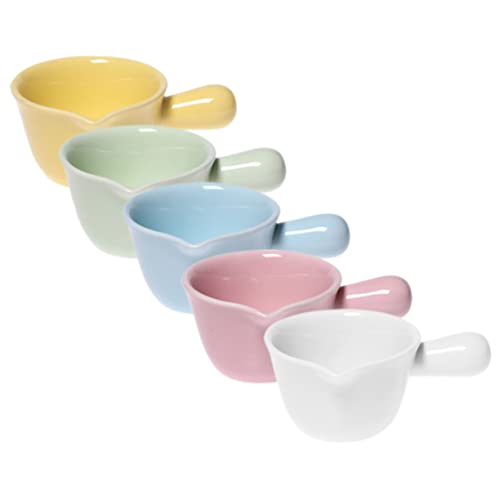 CIYODO 5pcs Ceramic Milk Cup Ceramic Milk Jug Ceramic Coffee Syrup Jar Coffee Mugs Espresso Coffee Ceramic Milk Pitcher Cream Ceramic Milk Container Small Sauce Pitcher Mini Set
