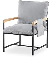 Sillón De Pana Tapizado TUKAILAi - Diseño Nórdico Moderno, Reposabrazos, Carga Máxima 120 Kg, Color Beige