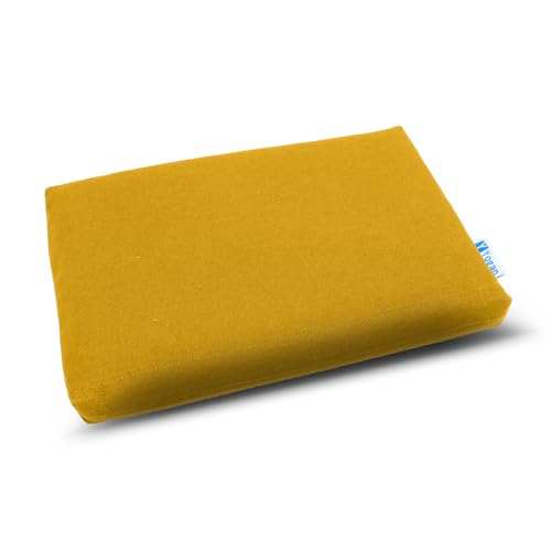 Yogan Cuscino per la testa (2,5 cm) per yoga/pilates | Rivestimento esterno in cotone biologico (rimovibile e lavabile) | Fodera interna con imbottitura in fibra riciclata | 30 cm x 20 cm x 2,5 cm