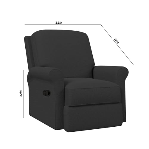Image of CASALIVING Mersin Comfy Fabric Single Seater Recliner Chair, Recliner Sofa for Relaxing, Recliner Chair for Home Relax (Black) | Premium Fabric Sofa