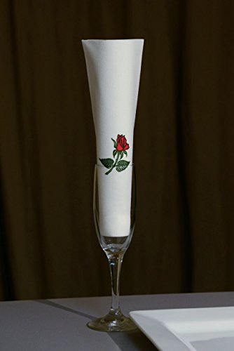 Dinner Napkins – Decorative Napkins – Cloth Like & Disposable – Elegant & Durable – Soft & Absorbent – Large 19”X17” – Packaged For Easy Storage – Box Of 60 – By Simulinen (Single Rose) #TOP7