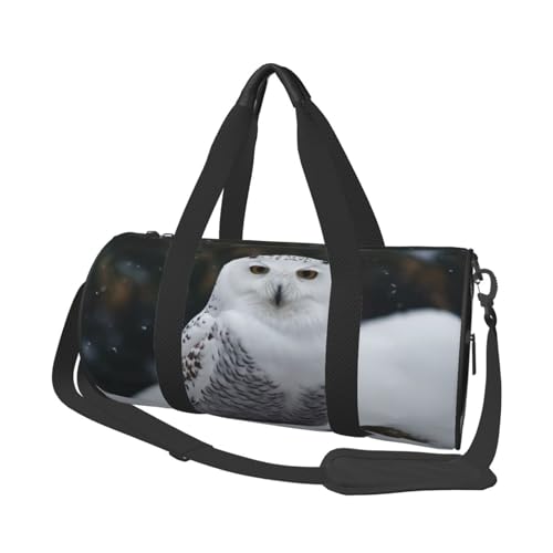 Sports Gym Bag for Women Men Travel Duffel Bag Tote Weekender Bag Snow Owl Carry on Overnight Bag for Travel Swimming Fitness Workout Sports Duffle Bag