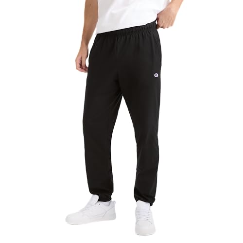 Champion Men's Lightweight Cinched-Bottom Lounge Pants, Black, Medium