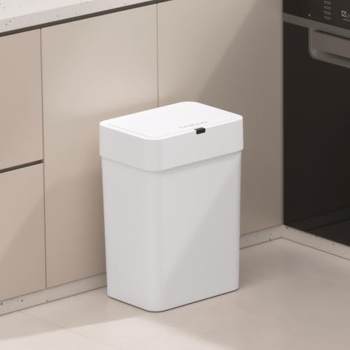 LYNLOO 4Gallon Motion Sensor Trash Cans,Bathroom Trash Can with Lid,IPX5 Waterproof for Kitchen/Bedroom/Office, Slim Space-Saving Odor-Proof Bin with 0.2s Silent Lid
