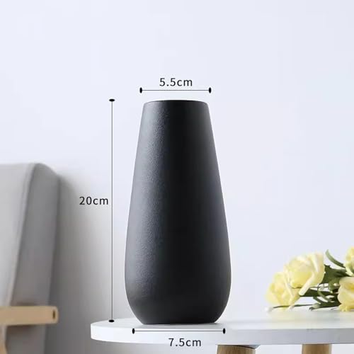 Vase en céramique noir stable et étanche pour décoration florale de table - 3