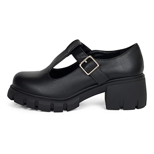 ~ Magic ~ Mary Jane Shoes Women Chunky Heels for Women Round Toe Pumps Dress Shoes