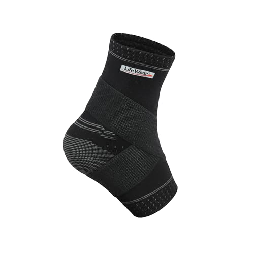 Image of LifeWear Ankle Binder Support for Pain Relief, Provides Optimum Compression for Stability and Strength, Soft and Comfortable, Adjustable Strap, Anti-slip Design, Ankle Support for Men and Women, Size (S)
