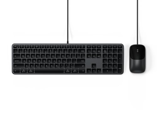 Image of Satechi Slim CLX3 Wired Keyboard & Mouse Combo, USB-C, Space Black | Cross-platform compatibility, built for desktop workstations