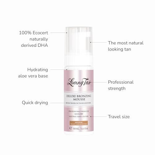 Image of Loving Tan Deluxe Bronzing Mousse - Streak Free, Natural looking, Professional Strength Sunless Tanner - Up to 5 Self Tan Applications per Bottle, Cruelty Free (Mini Kit (Medium))