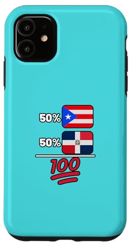プエルトリカン プラス ドミニカの遺産の国旗 スマホケース iPhone 11 用