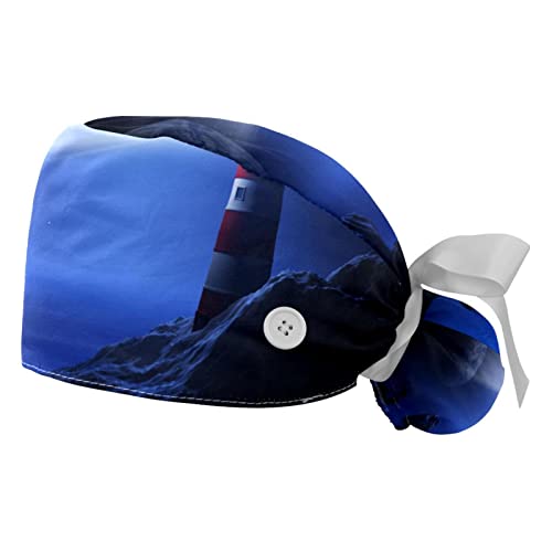 Chapeaux bouffants JDEZ 2PCS avec motif phare pour le travail