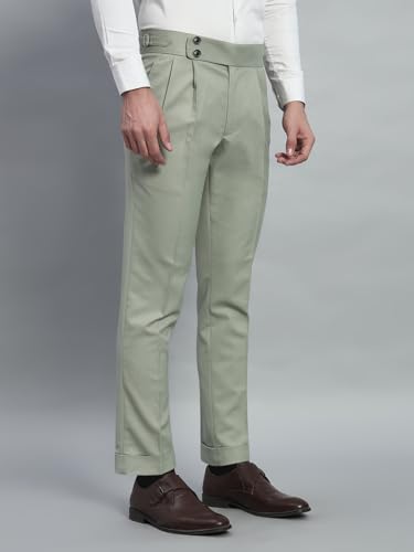 Image of Gurkha Pants for Men | Trouser for Men | Formal Pant | Double Button | Regular Fit Trouser High Waist Pleated Casual Trousers | Straight Leg Pants for Office Smart Casual Travel Party