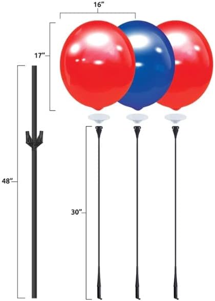 Weatherproof Reusable Balloon Triple Cluster Pole Kit - Helium Free Plastic Outdoor Balloons - Image 7