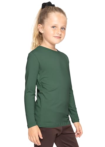 Image of Shirts for Girls Long Sleeve Crew Neck Top, Hoodie or 3 /4 Sleeve Soft Stretch Kids Lightweight Size 2-16