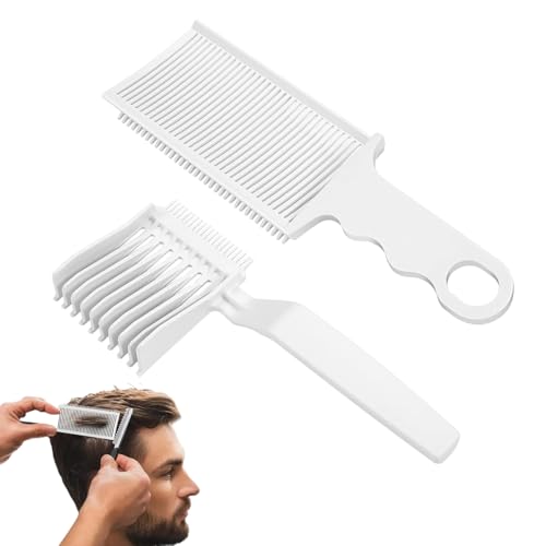 Image of SANNIDHI 2 Pcs Barber Fade Comb for Hair Cutting, Curved Styling Tool | Guides Clippers for Even Blending, Curved Positioning Supports Short Haircut Detailing, Suitable for Home or Salon Use