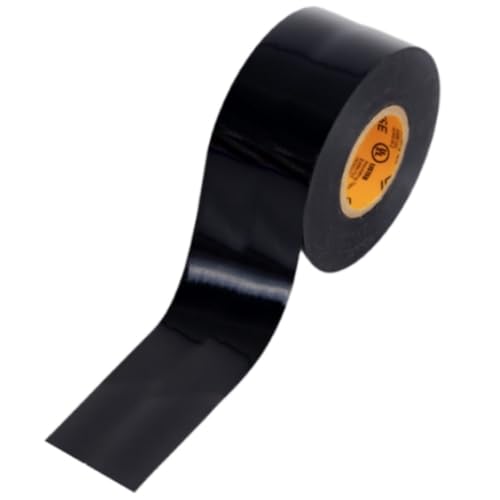 Image of GTSE Wide Black Electrical Tape, 3-Pack - Waterproof, Industrial Grade Vinyl, 2 in x 66ft- Strong Self-Adhesive PVC Electric Tape for Wire Insulation, 7 Mil, 600V - UL /CSA Listed