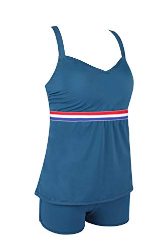 JINXUEER Plus Size Racerback Swimsuit Athletic Tankini Set Swimwear Two Piece with Boyshorts Bathing Suit for Women2