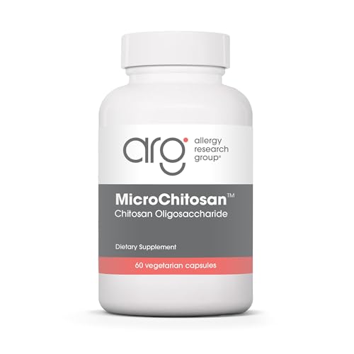 Allergy Research Group ARG MicroChitosan - Chitosan Oligosaccharide Supplement - Digestive Cleanse & Gut Support - Intestinal Wellness Binder - Vegetarian - 20 Servings - 60 Capsules