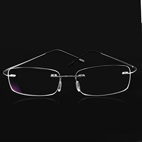 Feisedy Lightweight Rimless Titanium Stainless Steel Anti-Blue Light Reading Glasses B2686 #TOP3