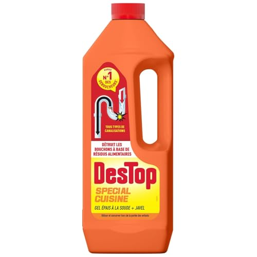 DESTOP – Gel Puissant pour Cuisine, Débouchage Rapide et Efficace des Canalisations (1L) - Lot de 3 - vendu par Lot